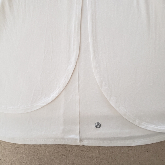 OQOQO by Lululemon White Bamboo Dress V Neck Cross Front XS Extra Small - Picture 5 of 5